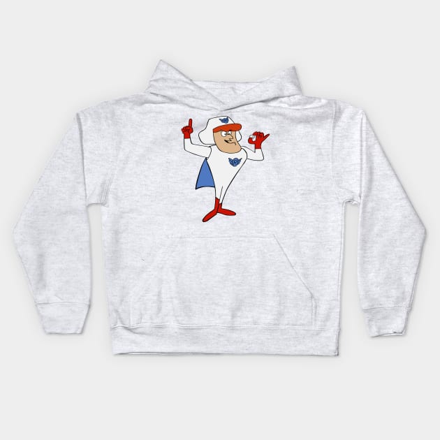 Roger Ramjet Kids Hoodie by procrastitron4000